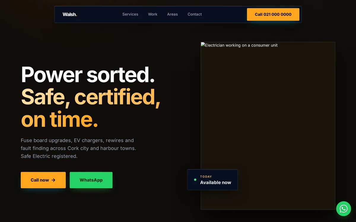 Electricians website template